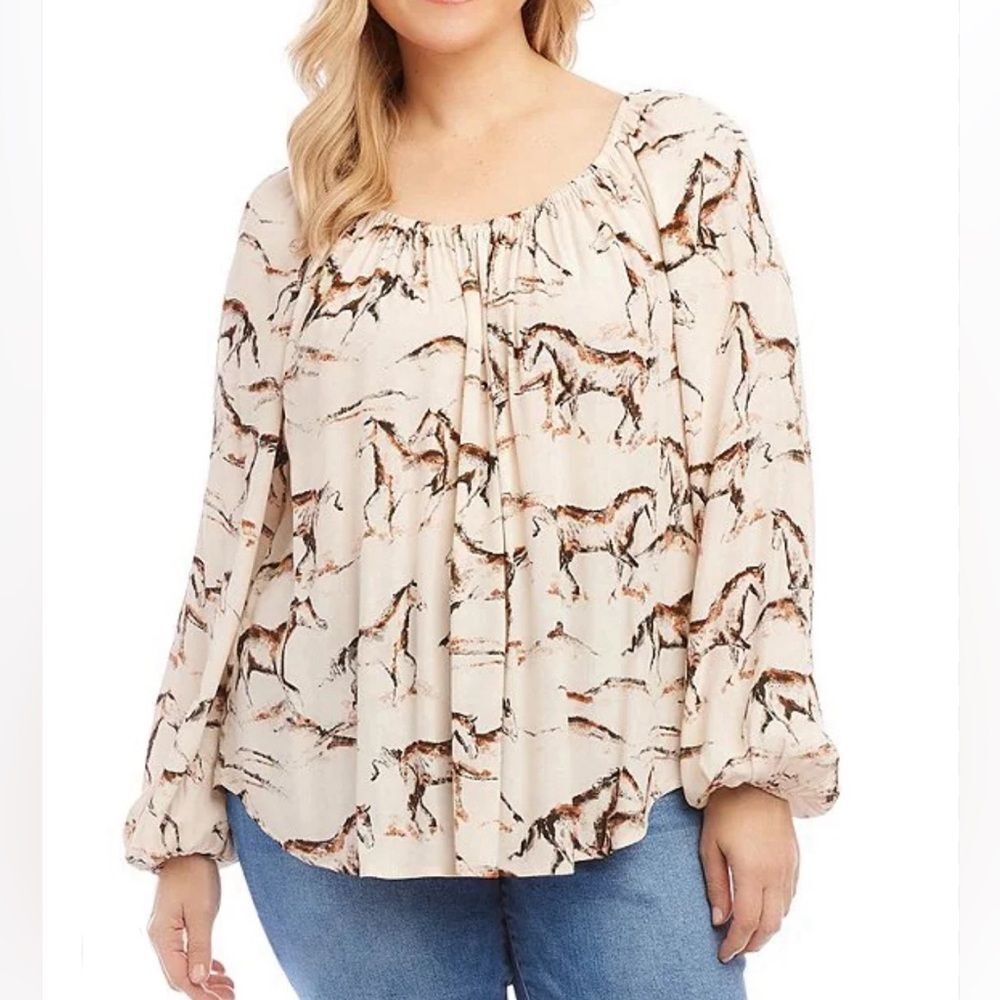 ☀️☀️☀️ Karen Kane Wild Horses Blouse NWT